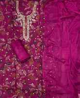 Fancy Organza Suit Set (Real Mirror & Pearl Work) - Yanchi